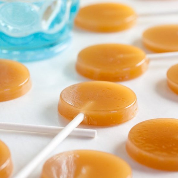 old-fashioned butterscotch lollipops