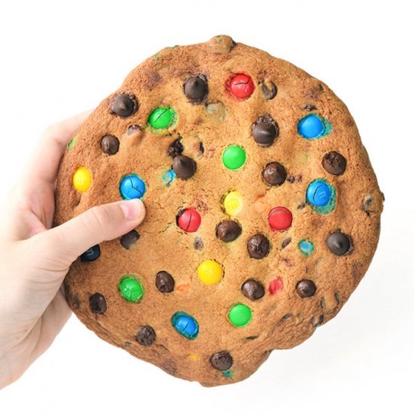 one giant m&m cookie