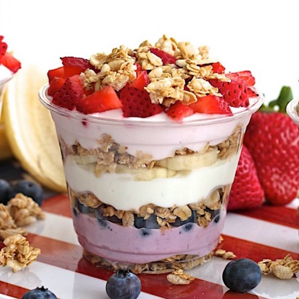 patriotic breakfast parfaits