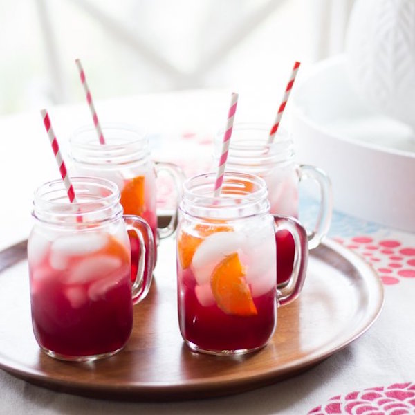 pomegranate orange spritzers