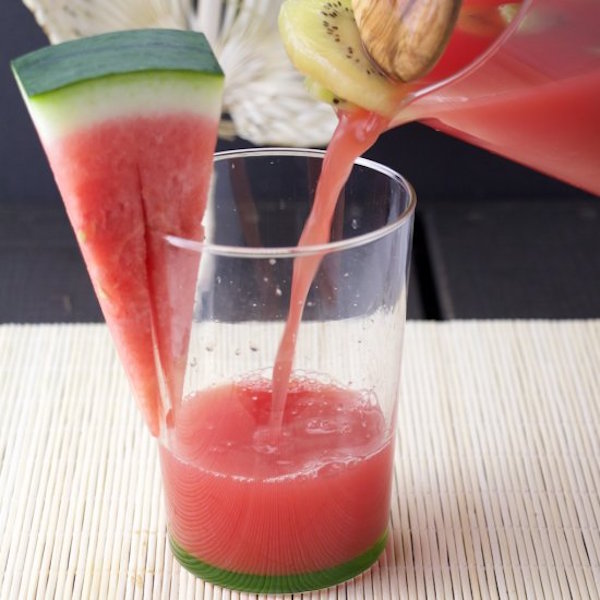 watermelon punch with iced kiwis