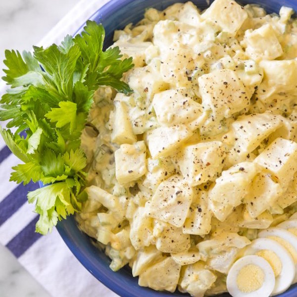 creamy deviled egg potata salad