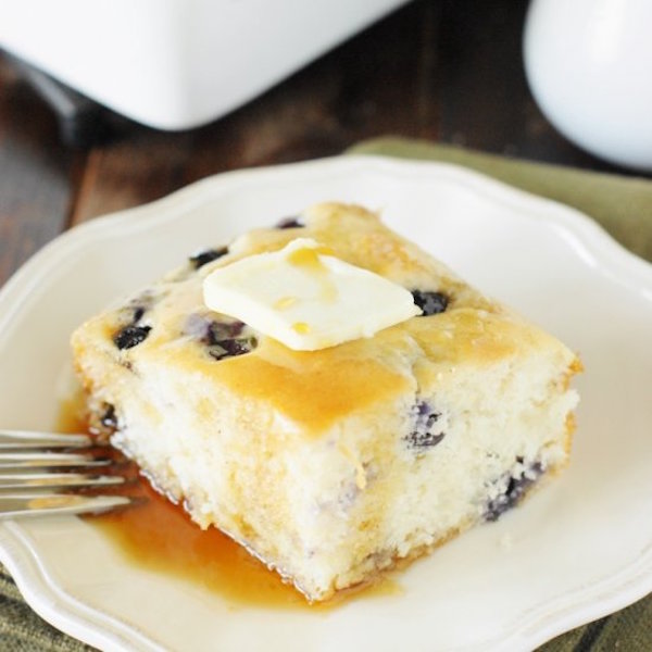 fluffy baked blueberry buttermilk pancakes