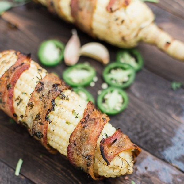 jalapeno bacon wrapped corn