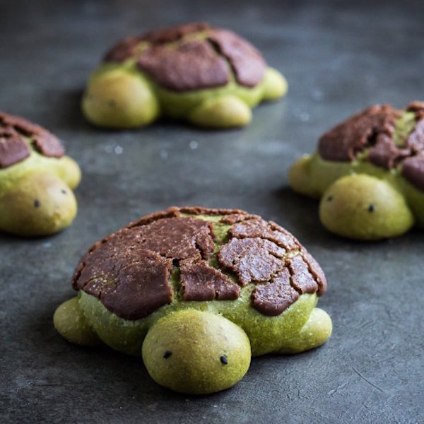 matcha milk bread turtles