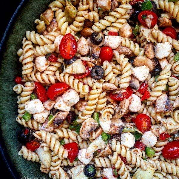 vegetarian pizza pasta salad