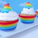 fondant rainbow cupcake