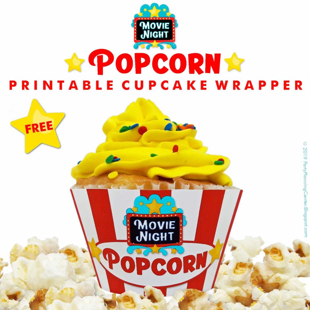 Free Printable Movie Night Cupcake Wrappers – Edible Crafts