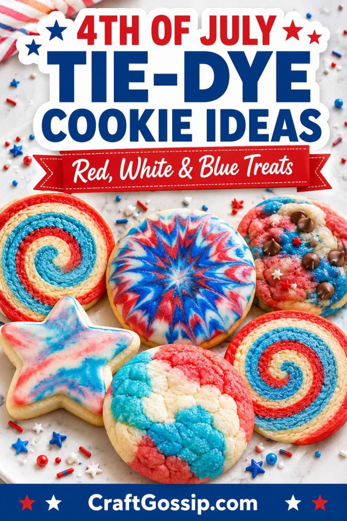 4th of July Tie-Dye Cookie Ideas – Red, White and Blue Cookies for Summer Parties
