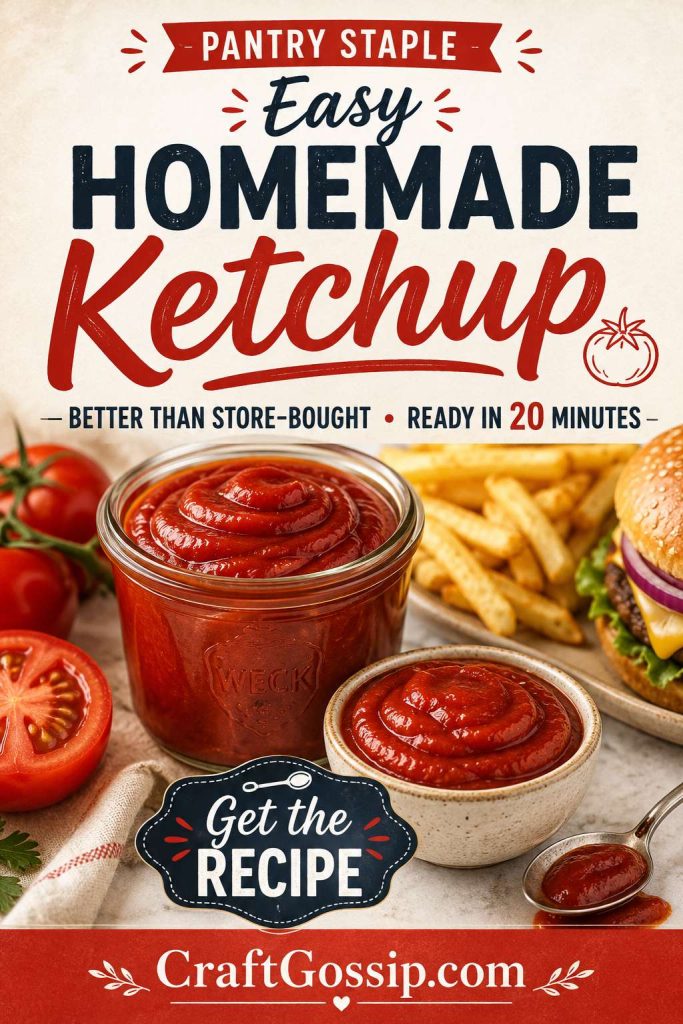 Easy Homemade Ketchup Recipe -Better Than Store-Bought in 20 Minutes
