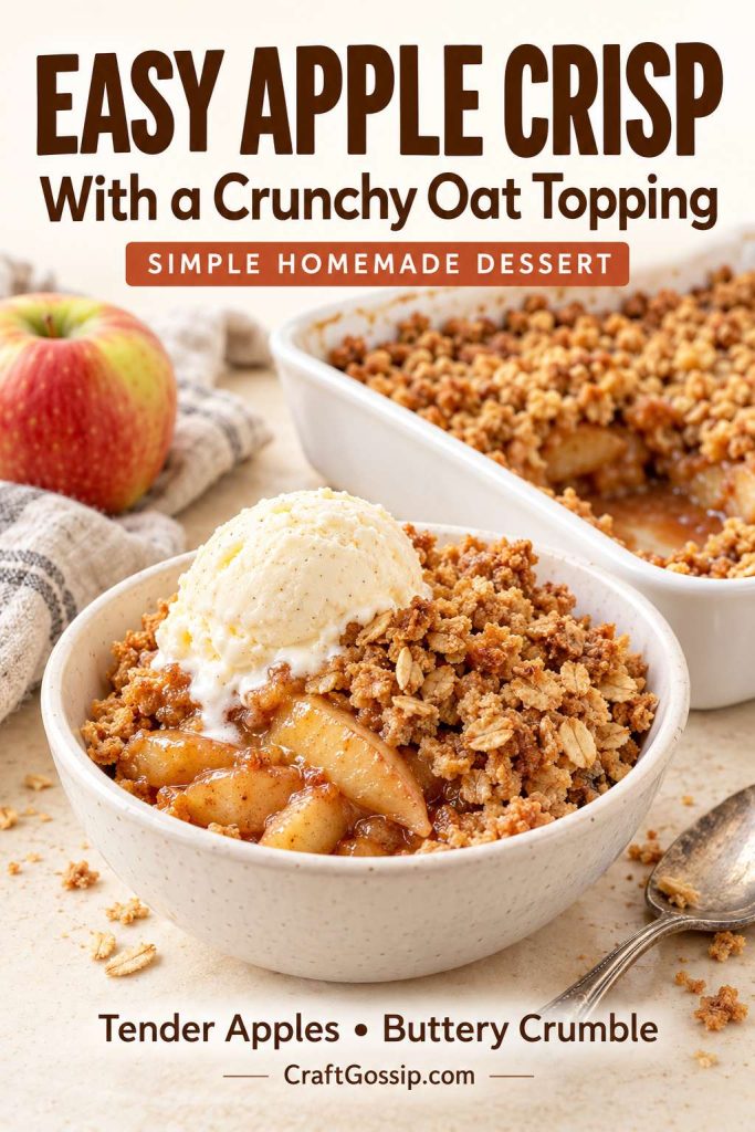 Easy Apple Crisp With Oats: Crunchy Topping and Tender Apples